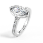 Deanna Marquise Cut Lab Grown Diamond Platinum Engagement Ring - View 2