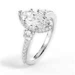 Julia Marquise Cut Lab Grown Diamond 14Kt White Gold Engagement Ring - View 4