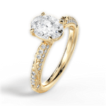 Gloria Oval Cut Lab Grown Diamond 18Kt Yellow Gold Engagement Ring - View 4
