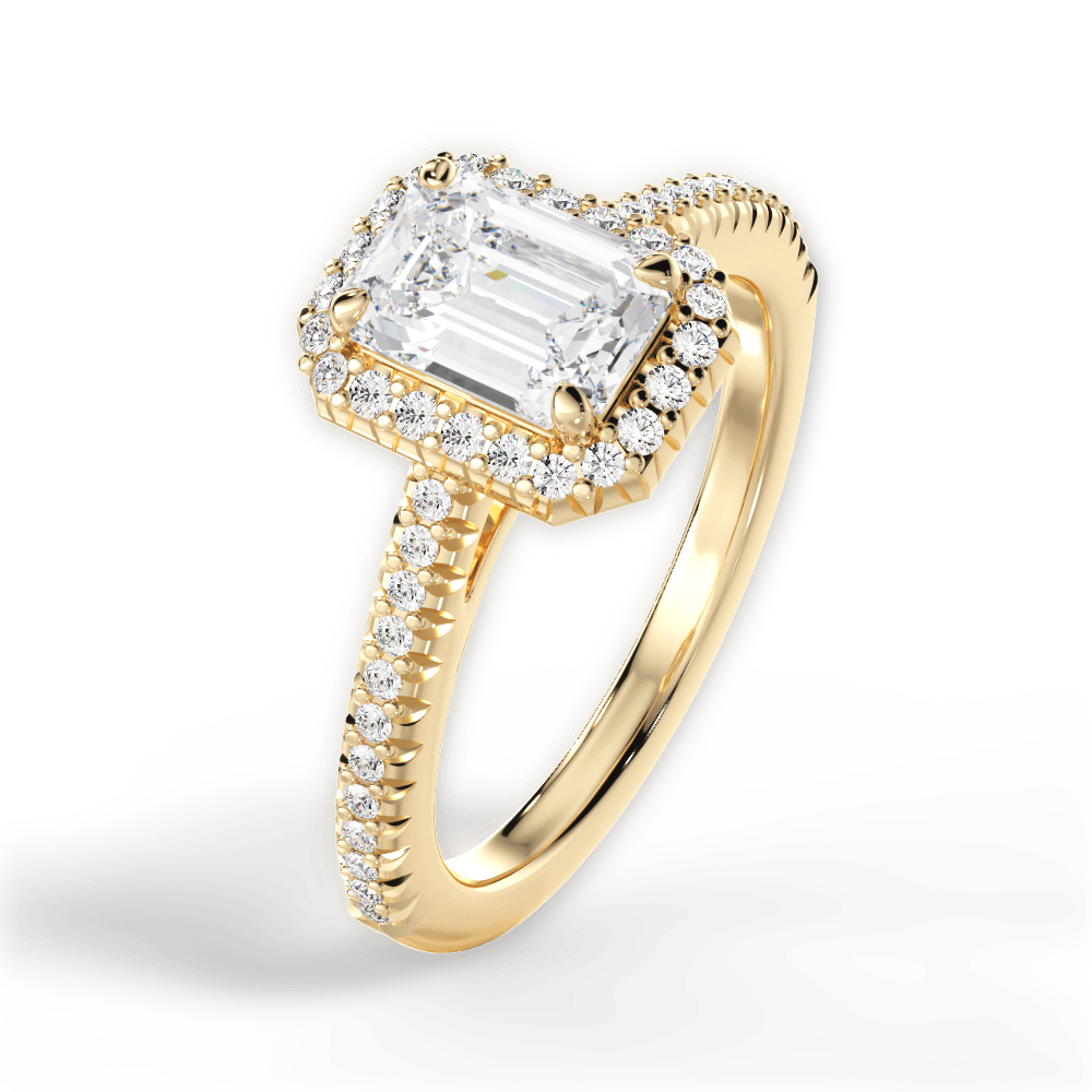 Jenny Emerald Cut Lab Grown Diamond 18Kt Yellow Gold Engagement Ring - View 2