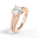 Jessica Round Cut Lab Grown Diamond 18Kt Rose Gold Engagement Ring - View 3