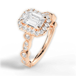Irene Emerald Cut Lab Grown Diamond 18Kt Rose Gold Engagement Ring - View 4