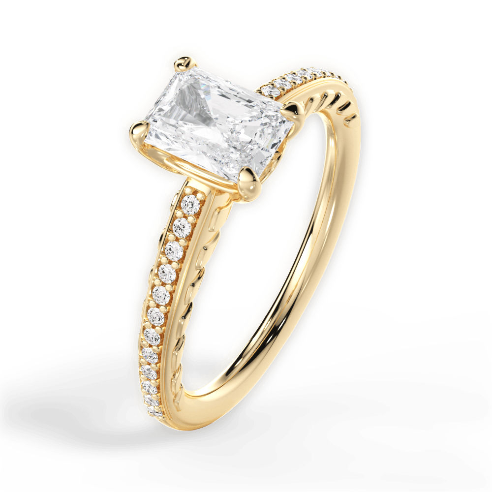Caroline Radiant Cut Lab Grown Diamond 18Kt Yellow Gold Engagement Ring - View 4