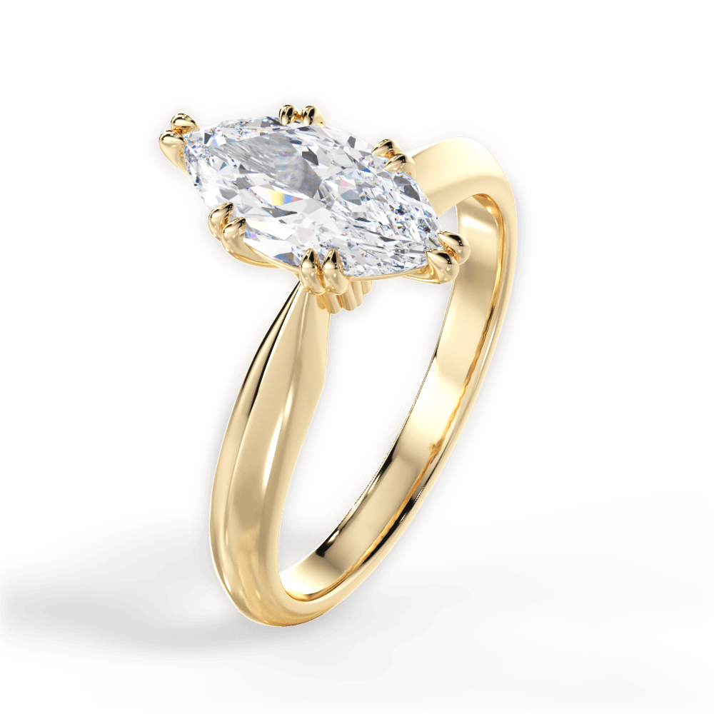 Claudia Marquise Cut Lab Grown Diamond 18Kt Yellow Gold Engagement Ring - View 4