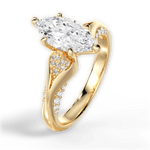 Isabel Marquise Cut Lab Grown Diamond 18Kt Yellow Gold Engagement Ring - View 3