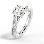 Elise Round Cut Lab Grown Diamond 14Kt White Gold Engagement Ring - View 3