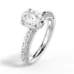 Gloria Oval Cut Lab Grown Diamond Platinum Engagement Ring - View 2