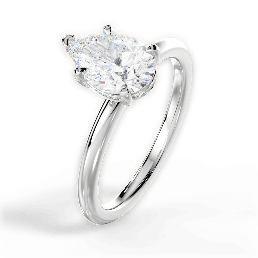 Brenda Pear Cut Lab Grown Diamond Platinum Engagement Ring - View 2