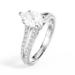 Kendra Pear Cut Lab Grown Diamond 14Kt White Gold Engagement Ring - View 2