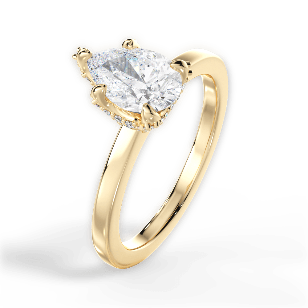 Gemma Pear Cut Lab Grown Diamond 18Kt Yellow Gold Engagement Ring - View 3