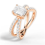 Lauren Emerald Cut Lab Grown Diamond 18Kt Rose Gold Engagement Ring - View 3