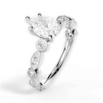 Edith Pear Cut Lab Grown Diamond 14Kt White Gold Engagement Ring - View 2