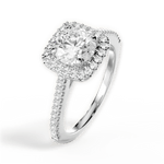Jeanne Round Cut Lab Grown Diamond Platinum Engagement Ring - View 3