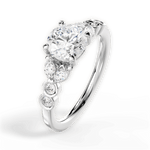 Evelyn Round Cut Lab Grown Diamond Platinum Engagement Ring - View 2