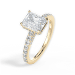 Laura Radiant Cut Lab Grown Diamond 18Kt Yellow Gold Engagement Ring - View 3