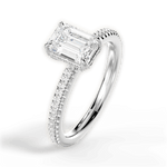 Helen Emerald Cut Lab Grown Diamond Platinum Engagement Ring - View 4