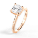Casey Round Cut Lab Grown Diamond 18Kt Rose Gold Engagement Ring - View 2