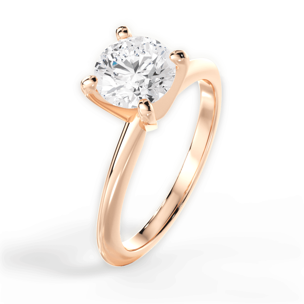 Casey Round Cut Lab Grown Diamond 18Kt Rose Gold Engagement Ring - View 2