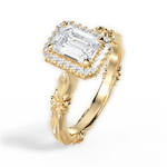 Erica Emerald Cut Lab Grown Diamond 18Kt Yellow Gold Engagement Ring - View 4