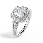 Katherine Emerald Cut Lab Grown Diamond 14Kt White Gold Engagement Ring - View 3