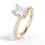 Isabella Emerald Cut Lab Grown Diamond 18Kt Yellow Gold Engagement Ring - View 4