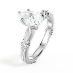 Claire Pear Cut Lab Grown Diamond Platinum Engagement Ring - View 2