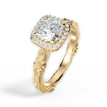Erica Cushion Cut Lab Grown Diamond 18Kt Yellow Gold Engagement Ring - View 2