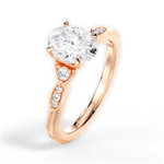 Cassie Oval Cut Lab Grown Diamond 18Kt Rose Gold Engagement Ring - View 3