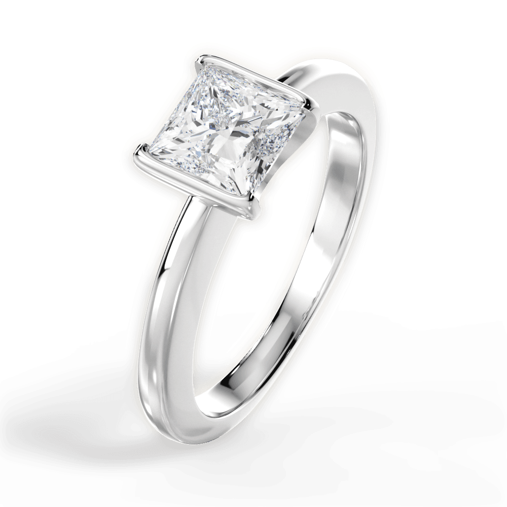 Bridget Princess Cut Lab Grown Diamond 18Kt White Gold Engagement Ring - View 4