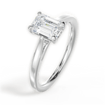 Angie Emerald Cut Lab Grown Diamond 18Kt White Gold Engagement Ring - View 3