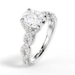 Justine Oval Cut Lab Grown Diamond 14Kt White Gold Engagement Ring - View 2