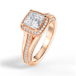 Lillian Princess Cut Lab Grown Diamond 18Kt Rose Gold Engagement Ring - View 3