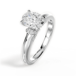 Florence Oval Cut Lab Grown Diamond Platinum Engagement Ring - View 4