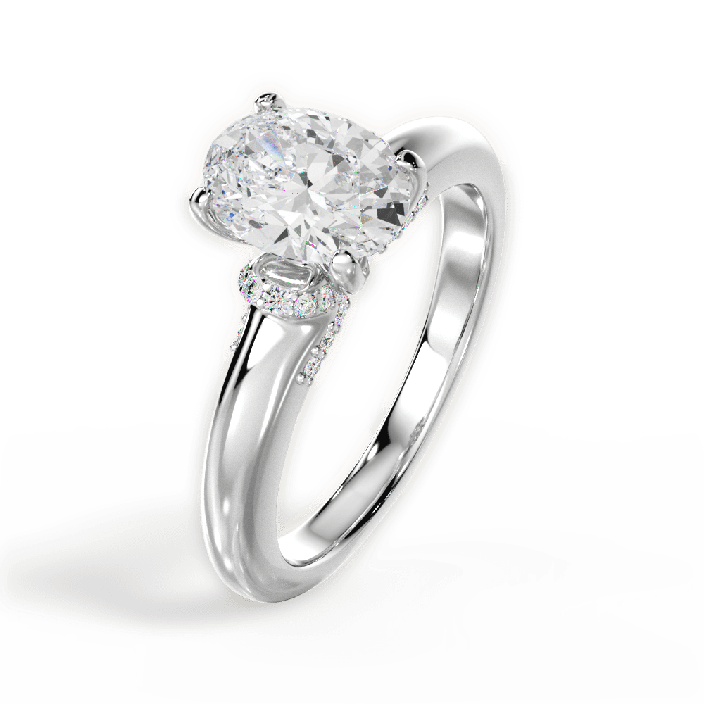 Florence Oval Cut Lab Grown Diamond Platinum Engagement Ring - View 4