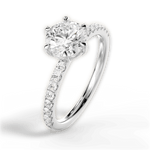 Eleanor Round Cut Lab Grown Diamond Platinum Engagement Ring - View 3