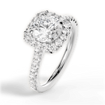Ingrid Round Cut Lab Grown Diamond 18Kt White Gold Engagement Ring - View 4