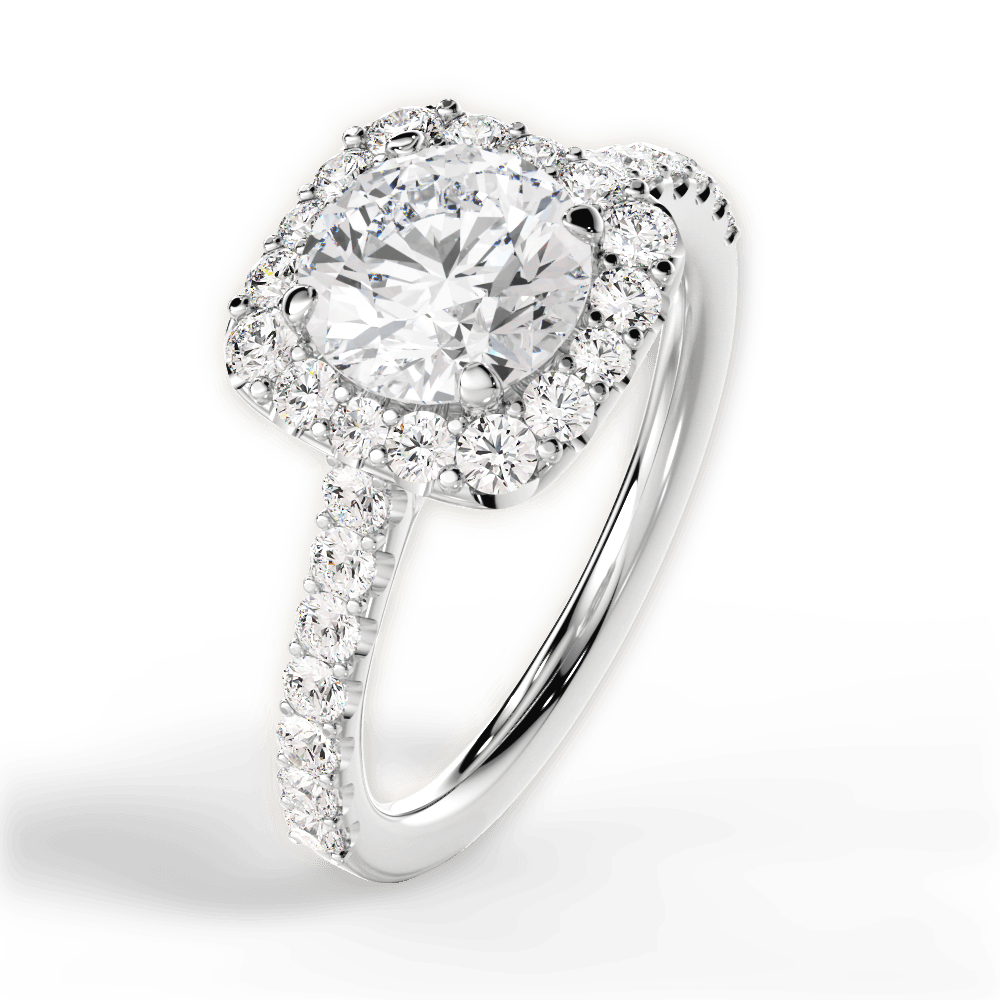 Ingrid Round Cut Lab Grown Diamond 18Kt White Gold Engagement Ring - View 4