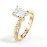 Beth Emerald Cut Lab Grown Diamond 18Kt Yellow Gold Engagement Ring - View 4