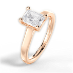 Ariana Radiant Cut Lab Grown Diamond 18Kt Rose Gold Engagement Ring - View 2