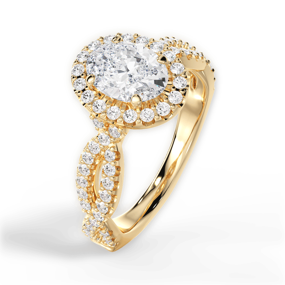 Latoya Oval Cut Lab Grown Diamond 18Kt Yellow Gold Engagement Ring - View 4