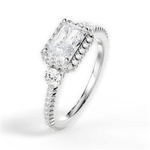Kara Radiant Cut Lab Grown Diamond 14Kt White Gold Engagement Ring - View 4
