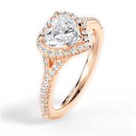 Judy Heart Cut Lab Grown Diamond 18Kt Rose Gold Engagement Ring - View 3