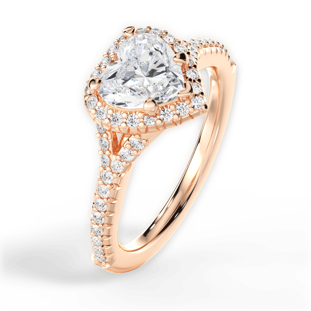 Judy Heart Cut Lab Grown Diamond 18Kt Rose Gold Engagement Ring - View 3