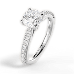 Frances Round Cut Lab Grown Diamond 18Kt White Gold Engagement Ring - View 3