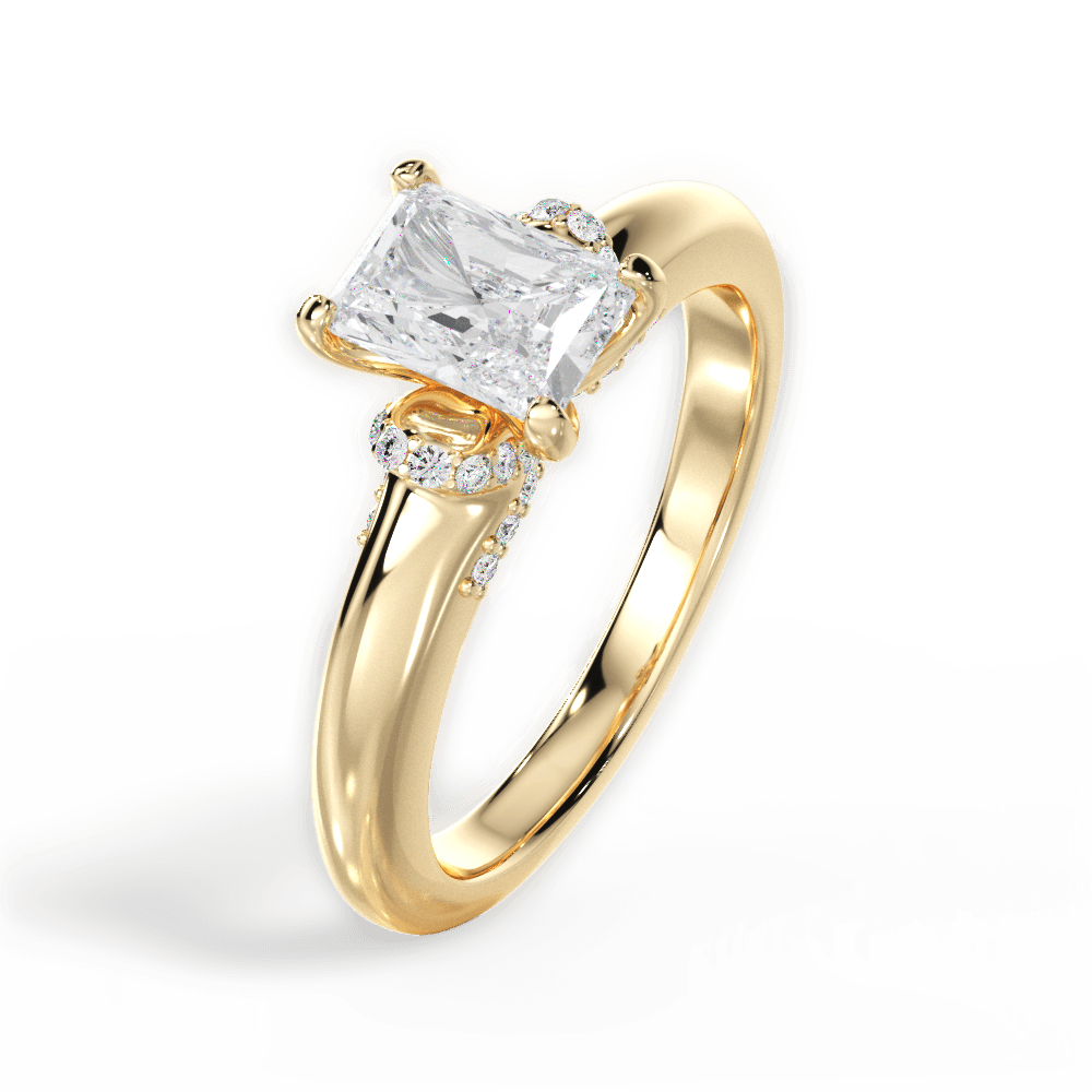 Florence Radiant Cut Lab Grown Diamond 18Kt Yellow Gold Engagement Ring - View 2