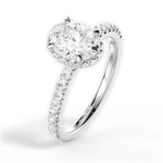 Isabella Oval Cut Lab Grown Diamond 18Kt White Gold Engagement Ring - View 2