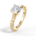Gabriela Cushion Cut Lab Grown Diamond 18Kt Yellow Gold Engagement Ring - View 3