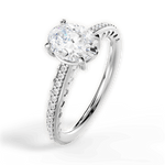 Caroline Oval Cut Lab Grown Diamond 14Kt White Gold Engagement Ring - View 4