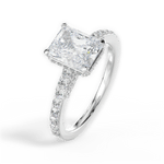 Laura Radiant Cut Lab Grown Diamond Platinum Engagement Ring - View 4