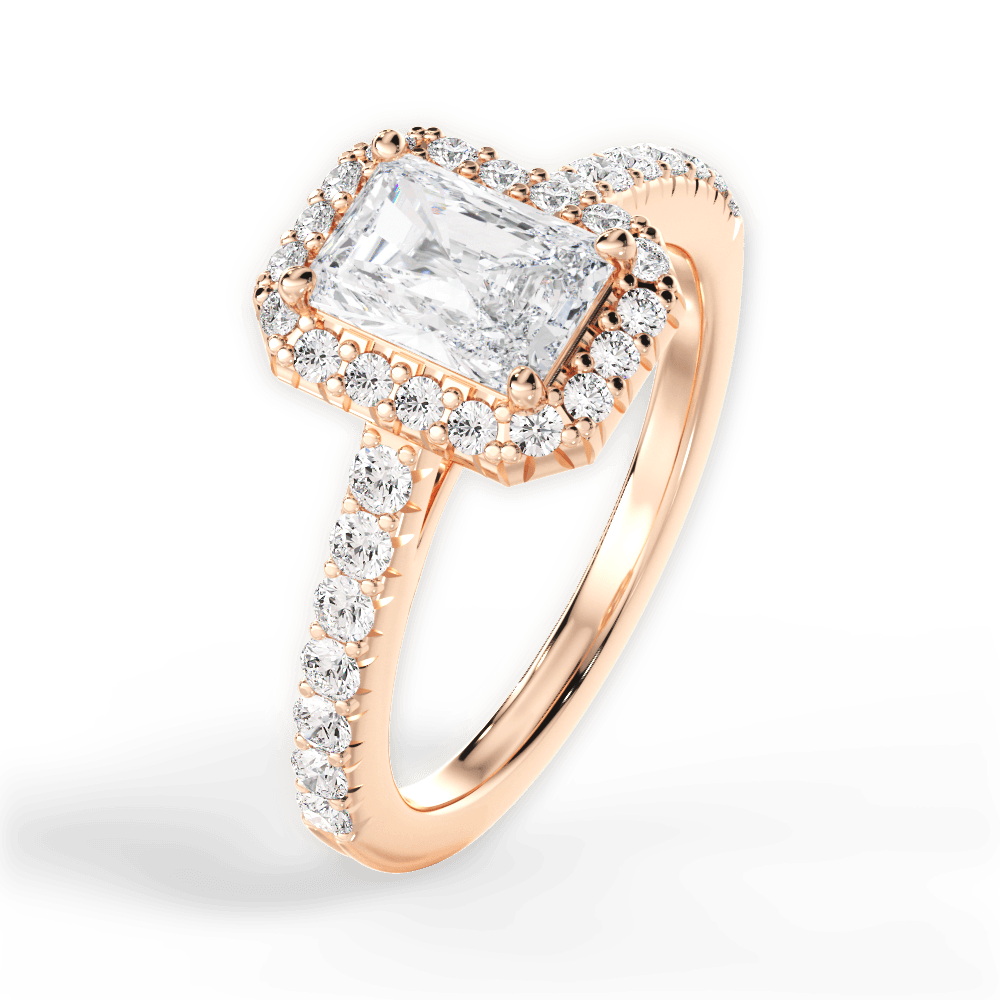 Kathleen Radiant Cut Lab Grown Diamond 18Kt Rose Gold Engagement Ring - View 3